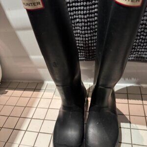 Hunter rain boots ORIGINAL tall BLACK matte size 9 : vintage